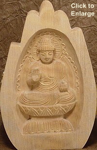 Yakushi Nyorai - Modern amulet shaped in the form of a praying hand.