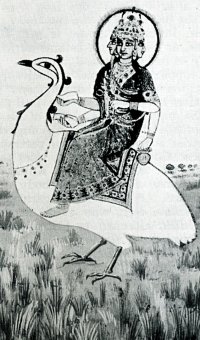 Benzaiten atop white fowl