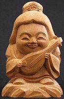 Modern Wood Statue of Benzaiten