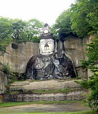 Sitting Byakue Kannon (White-Robed Kannon), near Soma City, Fukushima Prefecture, 26.4 meters high