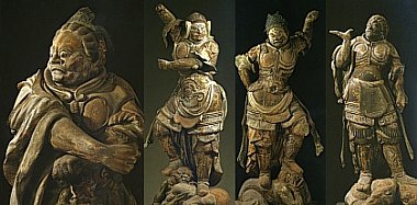 Four Heavenly Kings (Shitenno), Daianji Temple, now at Kofukuji Temple, Nara