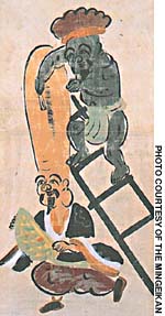 Daikoku shaving Fukurokuju, 18th century