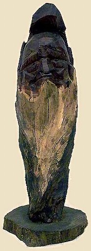 Wooden Daruma Statue, Modern, H = 185 cm
