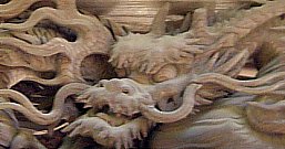 Dragon, Wooded Carving on Gate at Engakuji Temple in Kita-Kamakura