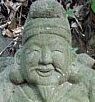 Ebisu, God of Fishermen and Fortune, Stone Statue, Taisho Period (early 20th century).