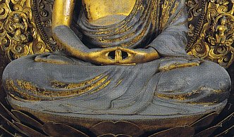Jocho's drapery on Amida Buddha statue at Byodoin Temple, Nara