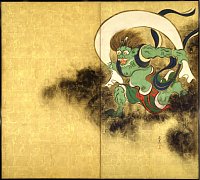 Fujin (Deus do Vento), pintura de Ogata Korin, Era Edo, Museu Nacional de Tóquio