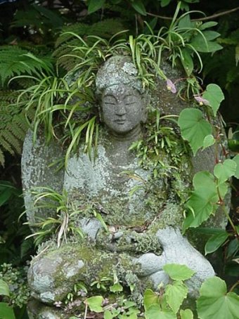 Amida Buddha Statue - Stone Carving