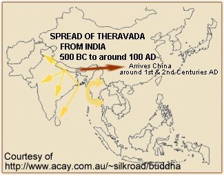 Spread of Theravada Buddhism from India