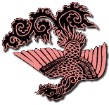Modern cartoon of the Ho-oo, the Japanese Phoenix