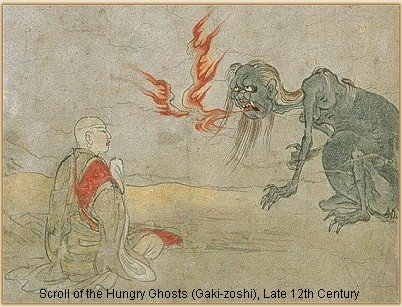 Gaki-zoshi, Pergaminho dos Fantasmas Famintos, final do século XII, Museu Nacional de Kyoto