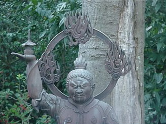 Tamonten at Hase Dera in Kamakura (metal life-size statue)