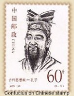 The Chinese Sage Confucius on stamp from China