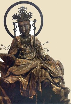 Suigetsu Kannon, Wood, Height 41.7 cm, Kamakura Era