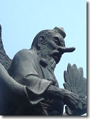 Tengu (metal statue) at Hanzobo Shrine in Kamakura