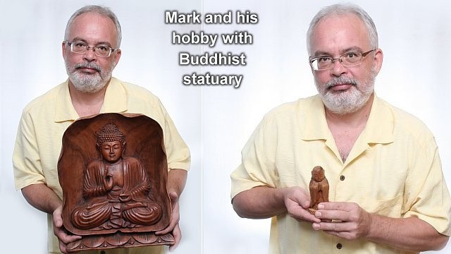 Mark's hobby with Buddhist statuary