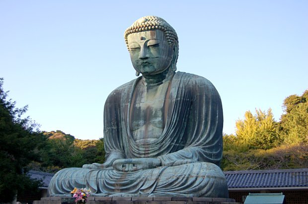 Daibutsu Buddha Statue 3 Sun 90mm SB Silver Black Z0035 MADE IN JAPAN 