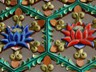 Latticework at Chukseosa Temple. Korea's temples are, generally, painted more lavishly than those in Japan.