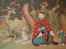 Painting of Tiger & the Mountain Spirit at Seokjongsa Temple. The Mountain Spirit is one of three spirits worshiped widely in Korea. (1) Mountain Spirit, who governs material wealth and shown with a tiger; (2) Lord of the Big Dipper, who governs human fortune & longevity; and (3) Dokseong, an enlightened hermit who blesses the people. The three also represent (1) Shamanism, (2) Taoism, and (3) Buddhism respectively. 