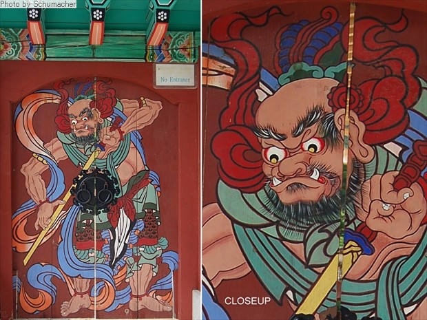 DOOR. Painting of Vajra Deva, or Vajrāpani, the 
