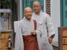 Venerable Jongho (taller monk) and Venerable Inhwan at the Asian Art Museum, Seoul.