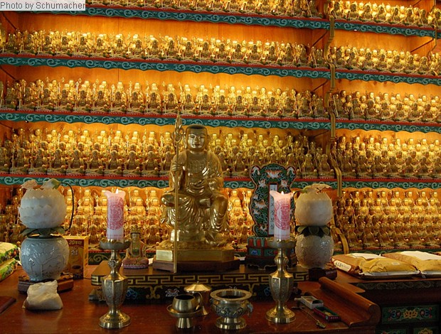 1000 Kṣitigarbha 千躰地蔵 (Krn. = Jijang 지장, Jp. = Jizō, Chn. = Dìzàng). Gapsa Temple. Devotees purchase an icon, which is then displayed in a temple niche.